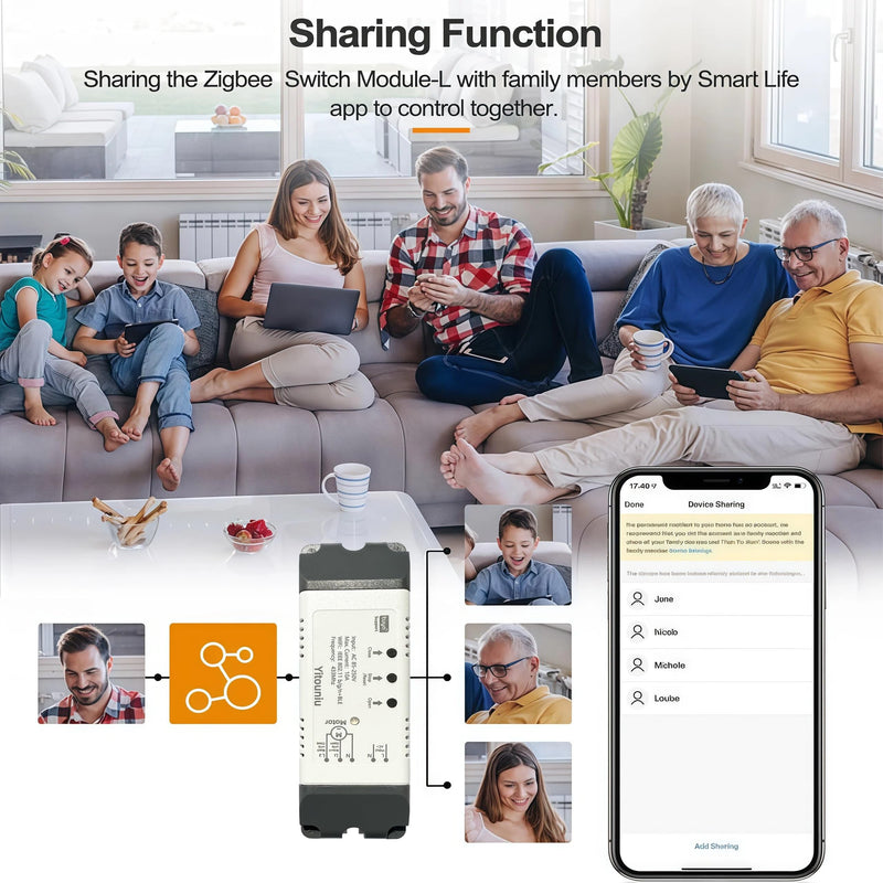 WiFi Linear Actuator Module, Motor Controller with Tuya Smart Life App, Alexa Voice Control, RF433 Remote, Forward Reverse Switch & WiFi Timer Switch for Automation (AC 85V-220V)