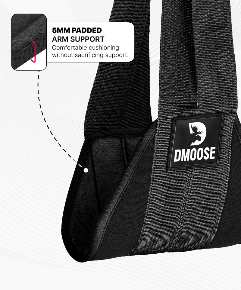 [Australia - AusPower] - DMoose Fitness Hanging Ab Straps for Pull Up Bar & Core Strength Training - Soft Padded Exercise Straps for Ab Swing & Leg Raises, Hang Bar Strap with 2 Steel Carabiners - Abs Equipment for Home & Gym Black 