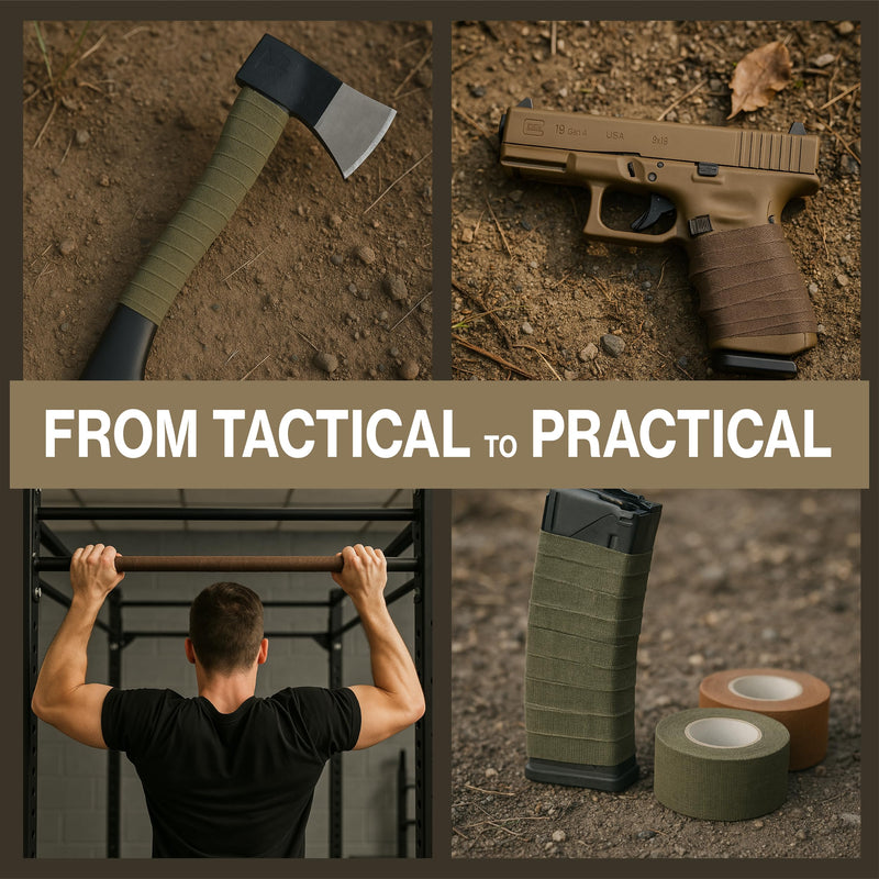 Thunder Tape Tactical Grip Tape – 2 Roll Pack ODG (Green) – Gun Grip Tape for Rifle, Firearm, Knife Handle, Magazine, Tool, Bow, Camping Gear – 1” x 66 Ft – Non-Reflective, Weather-Resistant Olive Drab Green (ODG)