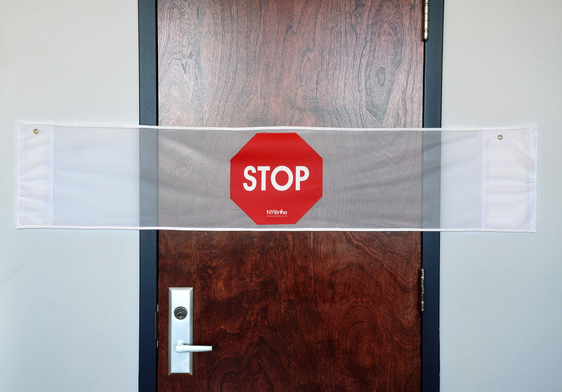 NYOrtho Door Guard Stop Sign Banner 2024 Updated | Stop Sign Strip | Size: 48" W 48 Inch Door Guard Updated