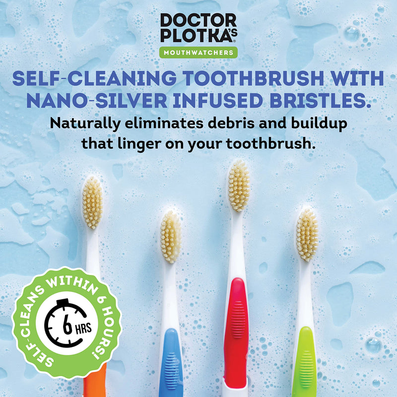 [Australia - AusPower] - MOUTHWATCHERS Dr Plotkas Extra Soft Flossing Toothbrush Manual Soft Toothbrush for Adults, Ultra CleanToothbrush, Good for Sensitive Teeth and Gums, 2 Pack - Colors May Vary 