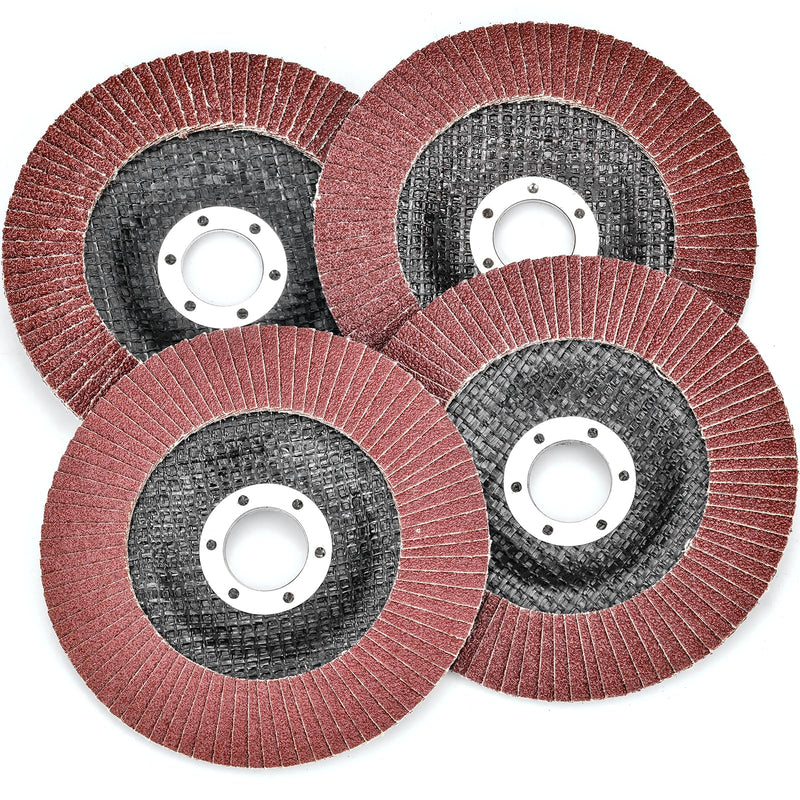 [Australia - AusPower] - HATANSE Pack of 10 Flap Discs Diameter 125 mm x 22 mm Grain 80 Sanding Discs Sanding Mop Disc Slat Discs for Angle Grinder Polishing Machine 125 mm, 10 pieces, grain 80 