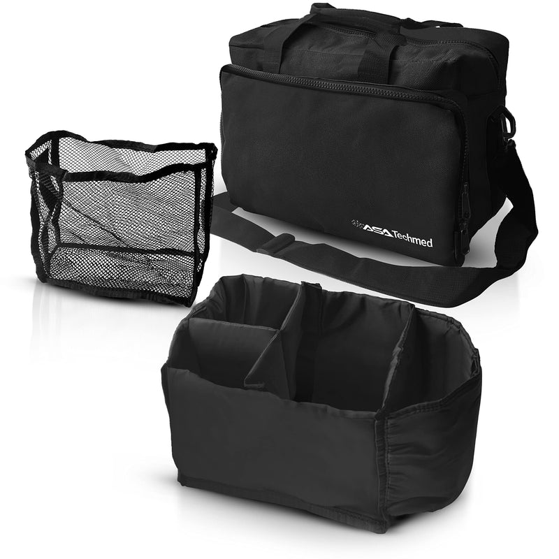 [Australia - AusPower] - ASA TECHMED Nurse Bag for Medical Equipment, Nurse Accessories Bag Ideal for Doctors, Nurses, Home Health Aids, Medical Students (Black) 