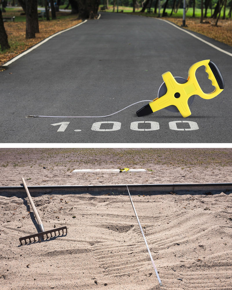 Lichamp Long Tape Measure 165FT/50M, SAE Metric Steel Tape Reel for Engineer, Field and Yard