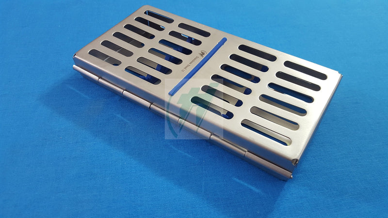 [Australia - AusPower] - French Steel Autoclave Dental Surgical Lab Sterilization Cassette 7" X 3.5" X 0.75" Tray Rack for 7 Instruments (Hti Brand) 