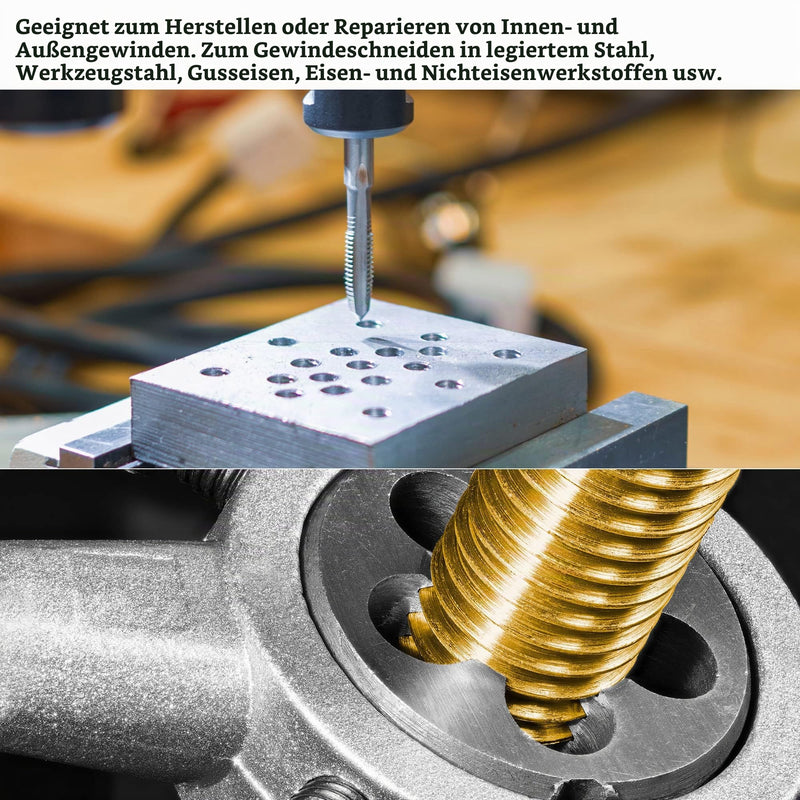 sourcing map Tap and Die Set M12 x 1.75 | Left-hand thread thread cutter set, thread cutting tool