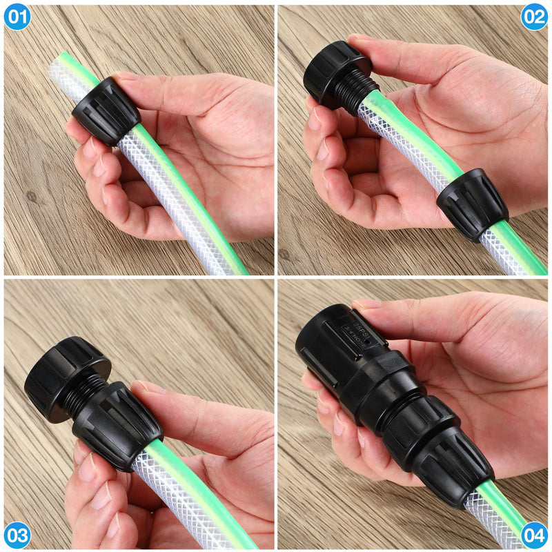 [Australia - AusPower] - 4 Pcs 25 PSI Drip Irrigation Pressure Regulator Faucet Adapter Kit, 2 Pcs 3/4" FHT x 3/4'' MHT Pressure Regulator, 2 Pcs 1/2 Inch Drip Irrigation Tubing Adapter for Drip Irrigation System 4.0 
