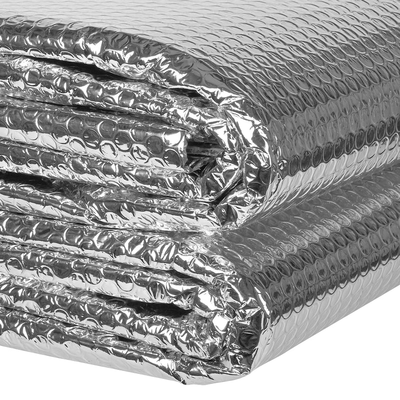 ToLanbbt Reflective Insulation Roll, 23.6IN x 20FT Double Bubble Wrap Insulation Sheet, 3MM Reflective Aluminum Foil Thermal Shield Radiant Barrier with 120 Pcs Adhesive Tapes for Window RV Attic Wall 1 23.6 IN x 20 FT
