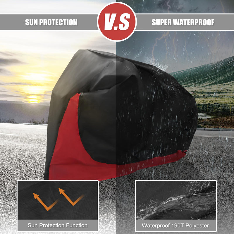 [Australia - AusPower] - uxcell Bike Cover Outdoor Waterproof Bicycle Cover Sun Dust Wind Proof Bike Rain Covers for Mountain Road Electric City Bike Red X-Large 