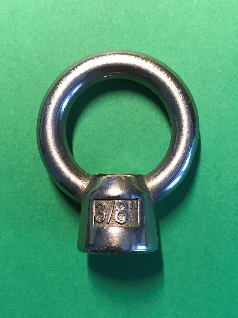 [Australia - AusPower] - US STAINLESS Stainless Steel 316 Lifting Eye Nut 3/8" UNC Marine Grade Pitch of 16 