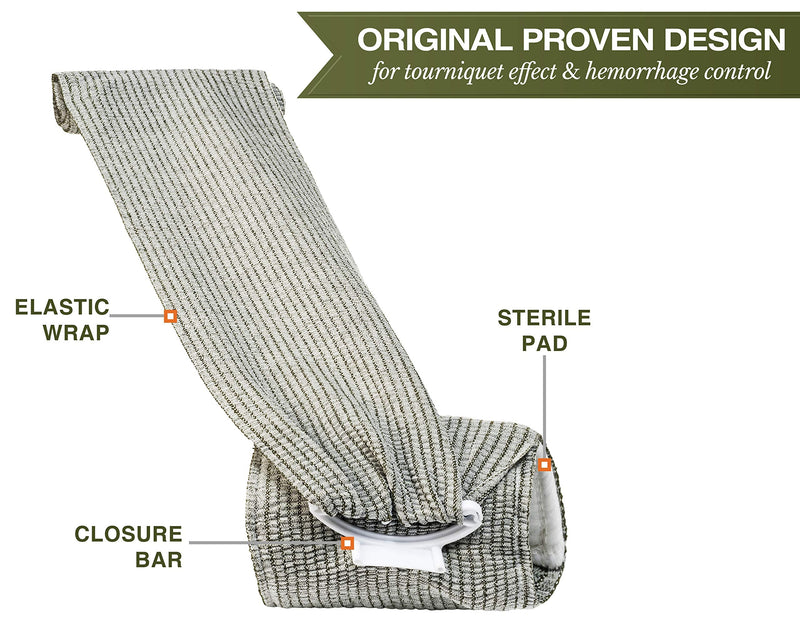 [Australia - AusPower] - Swiss Safe Israeli Bandages - [STERILE] - Authentic Pad w/Compact Design - Tactical Emergency Compression Bandage for Wound Dressing, Gunshot, First Aid and Trauma Kit - 6 Inch, 2-Pack 2 Pack 