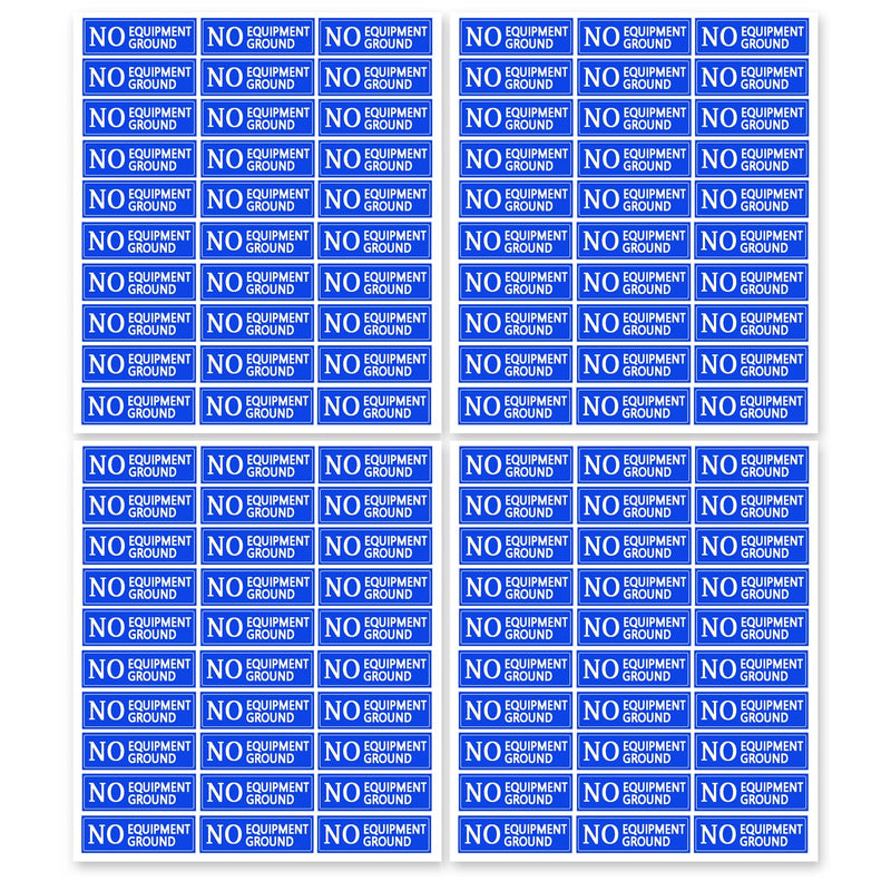 Remarkabel 120 Pcs NO Equipment Ground Stickers, Blue, 1x0.25 Inch, Paper, Rectangular, Outdoor, Stickers