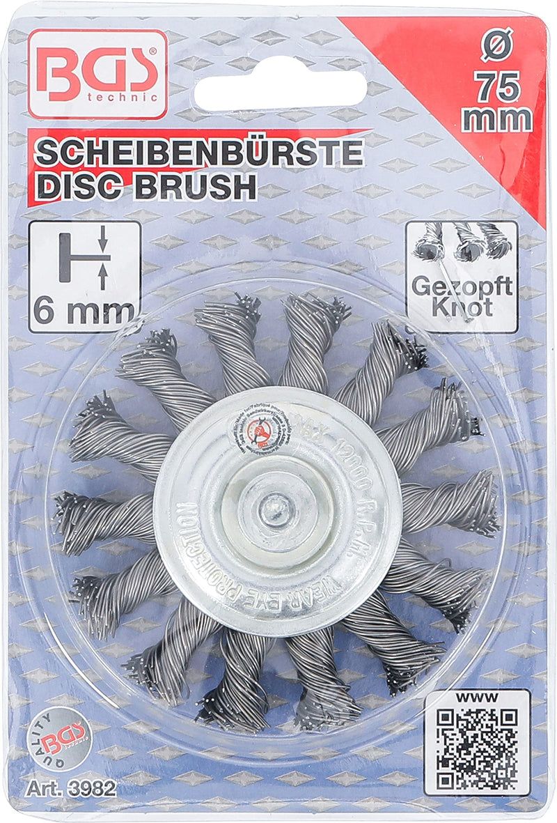 [Australia - AusPower] - BGS 3982 Knotted Disc Brush, Grey/Silver, 75 mm 