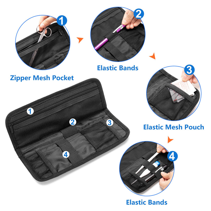 [Australia - AusPower] - Damero Nurse Bag for Work Supplies, Hard Stethoscope Carrying Case with Extra Folding Pouch 