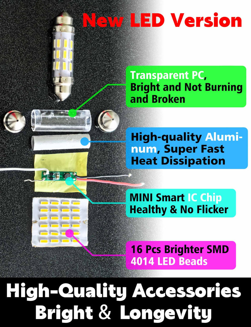 Super Bright 31mm Marine Led Festoon Bulb1.5W, 200LM Boat Navigation Lights 12V 6500k Daylight for Marine Navigation Boat Bow Stern Kayak Pontoon Mast Masthead Light 4pack Festoon 31mm