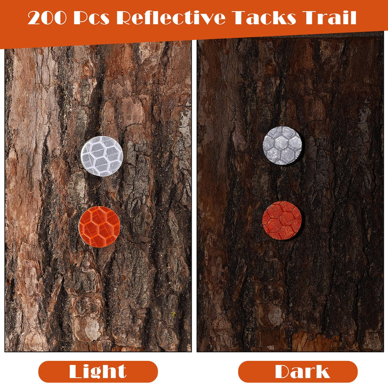 [Australia - AusPower] - Reflective Tacks Trail Marking Tacks Glow Reflective Mark Trail Markers Thumb Nails for Hunting Hiking Camping Tree Stand(Sliver Orange,200) 200 Sliver Orange 