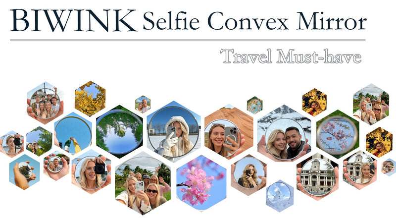 Handheld Selfie Convex Mirror - No Need Selfie Stick, Travel Must Have Photography Viewfinder, Gift for Photographer, Portable & Shatter-Resistant, Suitable for Solo/Multi-Person Selfie(3.74in)