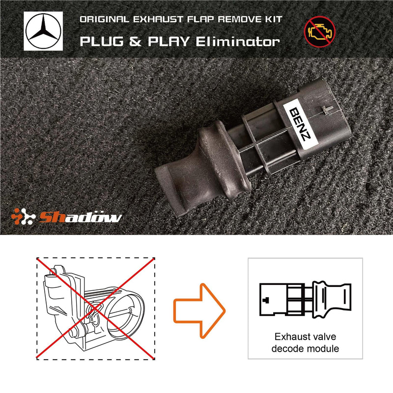 Shadow 3pin Exhaust Valve Module light Eliminator for Mercedes BENZ before year 2017, VW and Audi, 3pin model