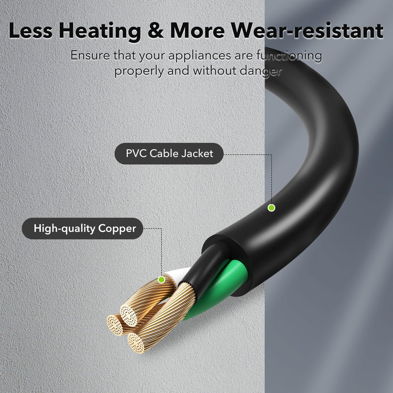 [Australia - AusPower] - BN-LINK 6 ft Indoor Outdoor Extension Cord 16/3 SJTW, 2 Pack, Black, PVC Cable Jacket, 3-Prong, Weather Resistant, Flame Retardant, Suitable for Indoor, Garden, Landscaping & Holiday Decorations, ETL 6FT 2PACK 16 Gauge 