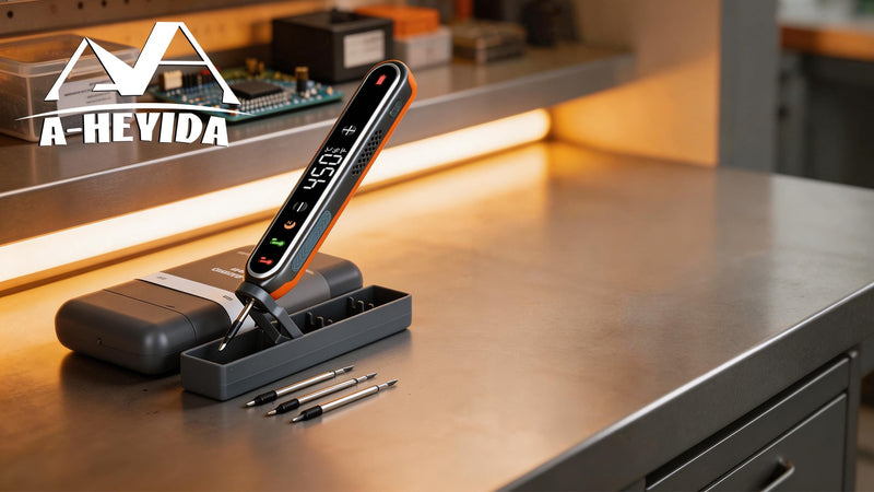 Battery Soldering Iron Set Wireless USB-C 8s Heating 180-450°C 1600mAh | Wireless USB-C soldering iron for electronics and DIY. Fast heating in approx. 8 seconds, 180-450°C temperature control.