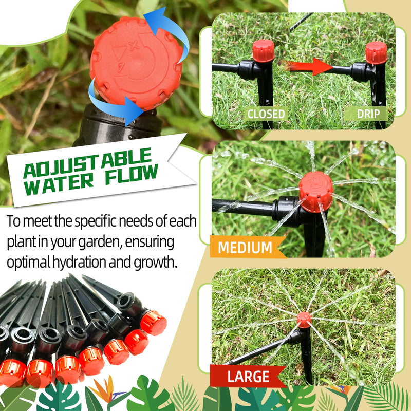 [Australia - AusPower] - 30PCS Push-to-Fit Drip Irrigation Emitters for 1/4 inch Irrigation Tubing, Adjustable 360 Degree Drip Emitter Sprayer with Stake, Irrigation Dripper Sprinklers for Drip Irrigation System 30PCS Drip Irrigation Emitters Sprayer 