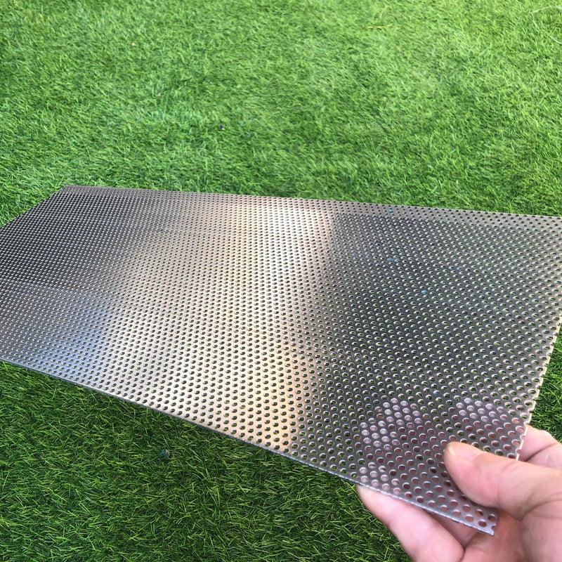 Aluminum Perforated Metal Sheets 16 Gauge 19.6 inch by 9.8 inch Expanded Metal Mesh Aluminum Opening 1/8" 0.12 inch (About 3 mm) Perforated Steel Sheet Aluminum Mesh Screen Decorative Metal Mesh 19.6" X 9.8"