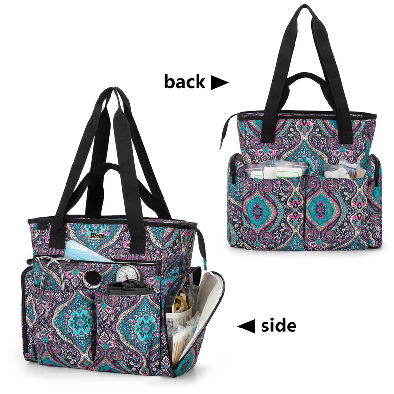 [Australia - AusPower] - LoDrid Nurse Bag with Bottom Padded Pad, Medical Work Bag with 15.6' Laptop Storage Layer, Home Visiting Bag for RN, PA, LPN, EMT, CNA, Totem, Bag Only 