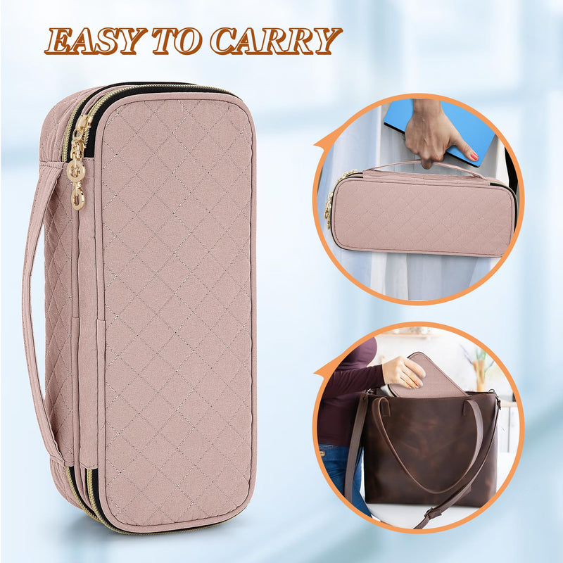 [Australia - AusPower] - Damero Double Layer Stethoscope Case Compatible with 3M Littmann/ADC/Omron Stethoscope, Stethoscope Carrying Case Travel Bag for Nurse Accessories, Misty Rose 