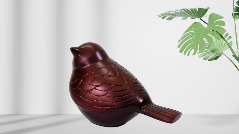 Bird Urn Small Keepsake Cremation Urn for Human or Pet Ashes, Premium Quality Memorial for Beloved Pets & Loved Ones, Durable Solid Design for Women (Red, Small, Solid) Red