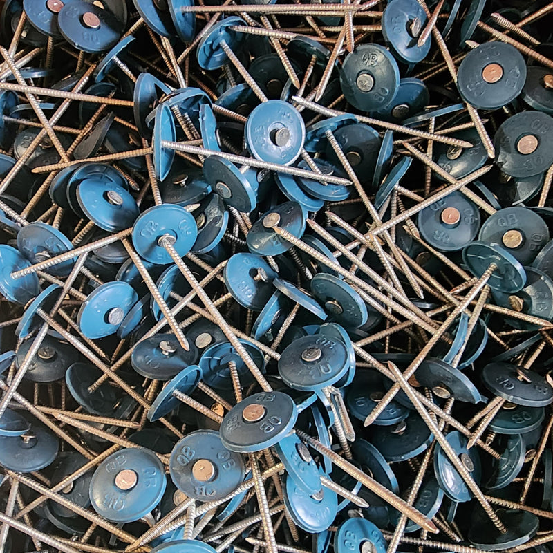 [Australia - AusPower] - 100 Pack - 3 Inch - Round Plastic Cap Nail Roofing Nails Galvanized Tar Paper Nails for House Wrap Fastening Foam Board Roofing Felt Insulation Film (100) 100 