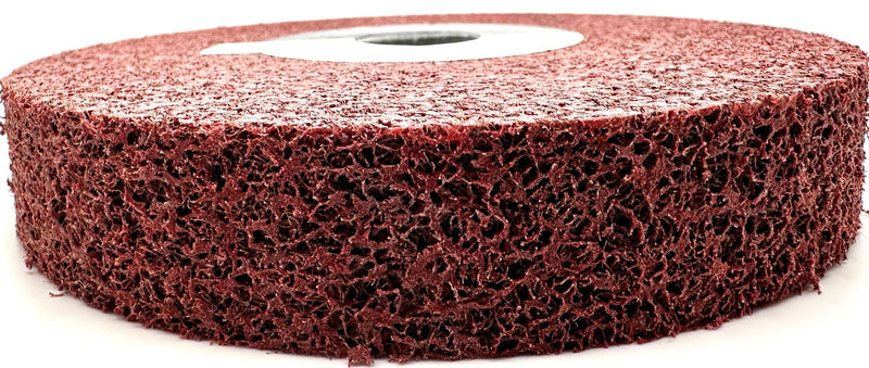 [Australia - AusPower] - Metal Finishing Wheel – 6” x 1” x 1” 5A Medium Grit – Aluminum Oxide – Maroon Metal Finish Convolute Wheel – for #3 & #4, Brush, Satin and Mill Finishes – Pack of 1 6" x 1" x 1" 