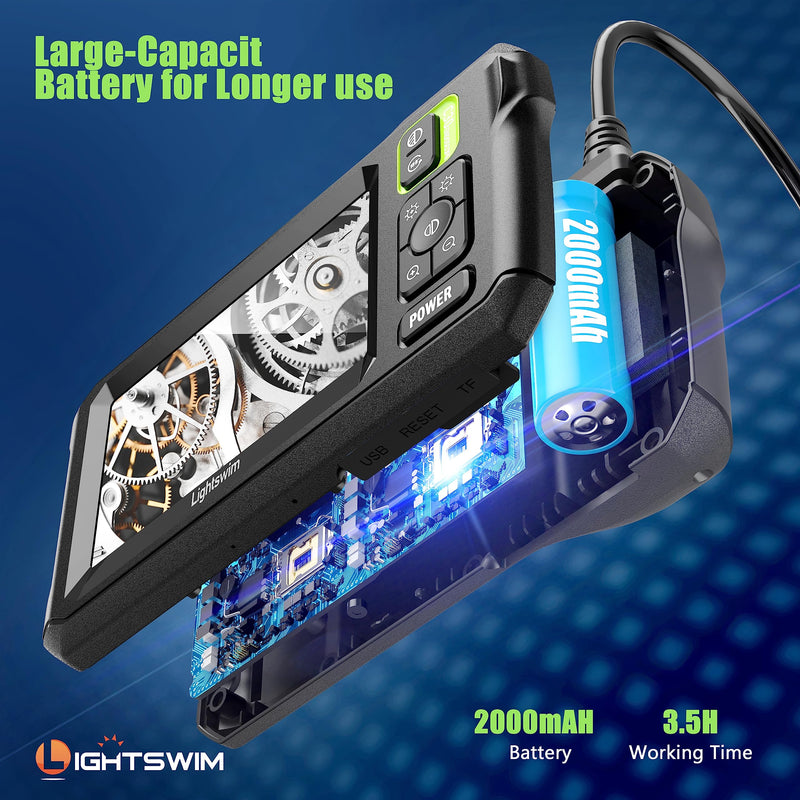 [Australia - AusPower] - Industrial Endoscope Inspection Camera, 4.3" IPS Borescope Sewer Camera with Handheld IP67 Waterproof Snake Camera with 8 LED Lights 16.5FT Semi-Rigid Cable 