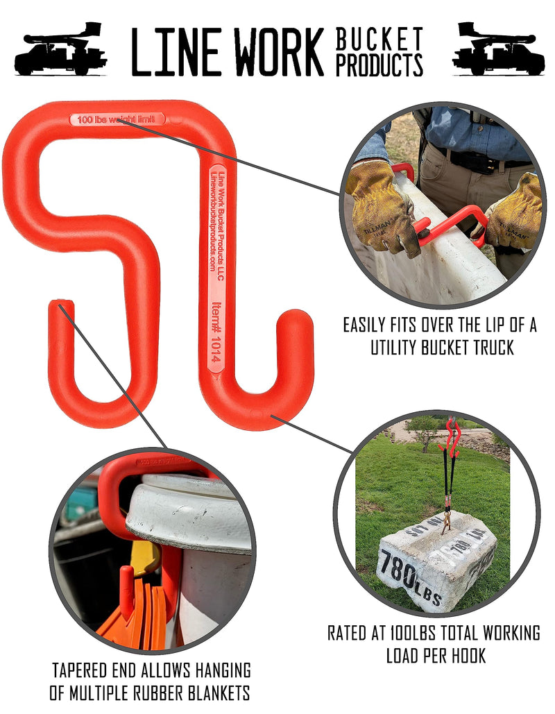 [Australia - AusPower] - 3" Bucket Truck Blanket Hooks Rated at 100lbs Working Load Limit (2 Hooks Included) 2 