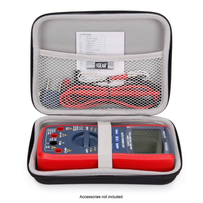 USA Gear Multimeter Case - Voltage Tester Case Compatible with Astro AI Multi Meter, Klein Tools Multimeter Tester, Fluke Multimeter, and More Electrical Tester - Water & Scratch Resistant (Black) Black