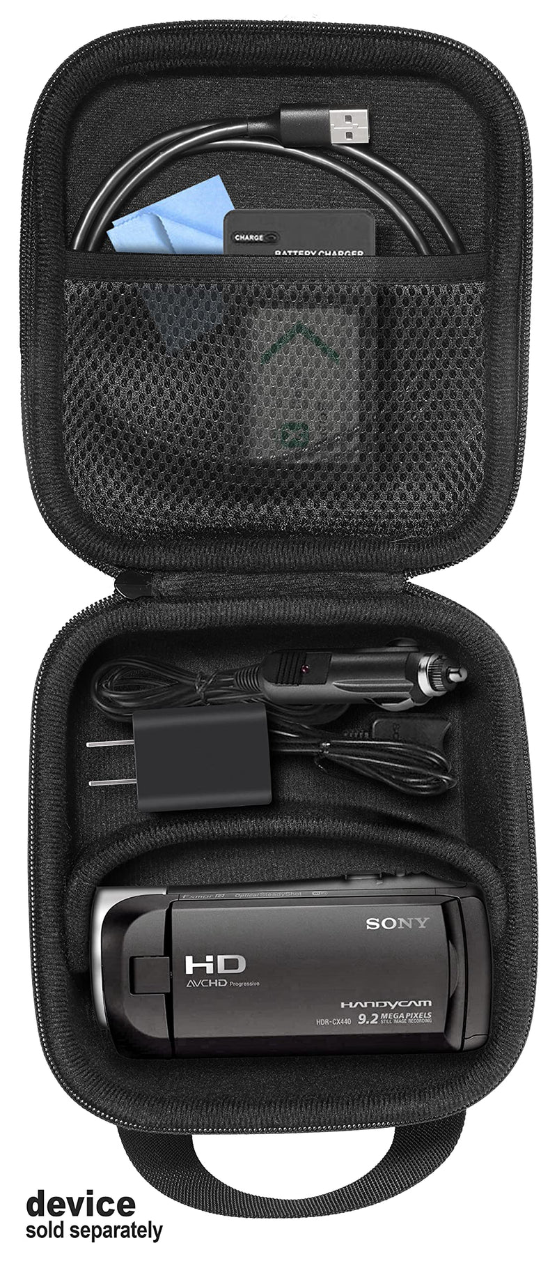 [Australia - AusPower] - CaseSack Camcorder Case for Sony HD Video Recording HDRCX440, HDRCX405 Handycam; Canon VIXIA HF R800, Panasonic HC-V180K, Kimire HD Recorder, Sony HDRAZ1VR/W, SiOnyx Aurora Day/Night Action Camera Black 