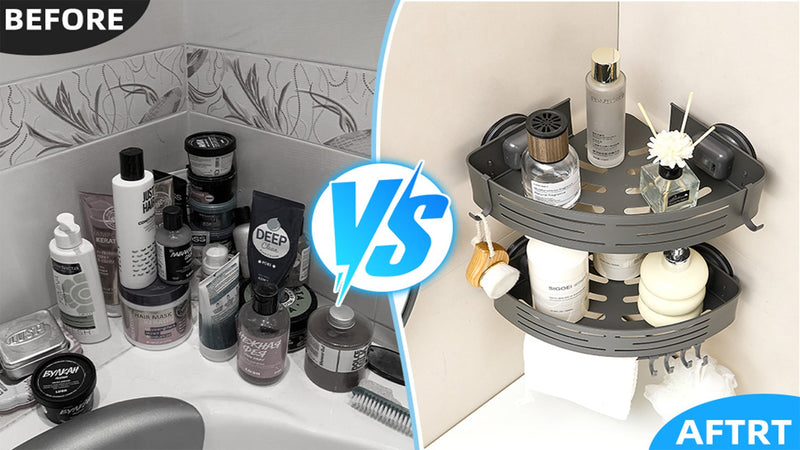 Corner Shower Caddy with Hooks, Zynuhmo Suction Shower Storage Rack With Large Capacity, No Drilling Rust Proof Aluminum Shower Shelves Organizer with Towel Bar for Bathroom Inside Shower(2Pack, Gray) Triangle