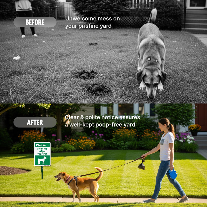SmartSign10 x 7 inch Please Clean Up After Your Pet Yard Sign with DOG Graphic, 40 mil Laminated Rustproof Aluminum, 21.5 inch tall Sign and Stake Kit by SmartSign, 100+ Years of Sign Expertise Sign Kit