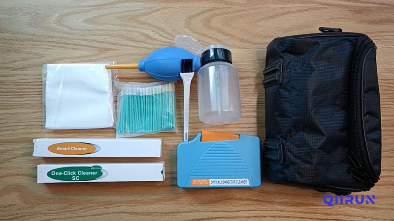 Fiber Optic Cleaning Kit — Fiber Cleaner for FC SC ST LC Connector, FTTH Cleaning Cassette (550+ Cleans), 1.25mm & 2.5mm Optic Cleaner Pen (800+ Cleans), Cleaning Sticks, Wipes