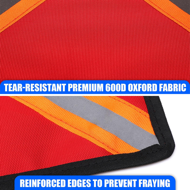 TOBWOLF Safety Flags for Trucks, 13" Reflective Red Flag for Truck Loads, High Visibility Reflective Safety Flags for Trucks Boat Kayak Canoe SUP Towing, Trailer Warning Flag Tear-Resistant Reinforced Edge, Weather Proof
