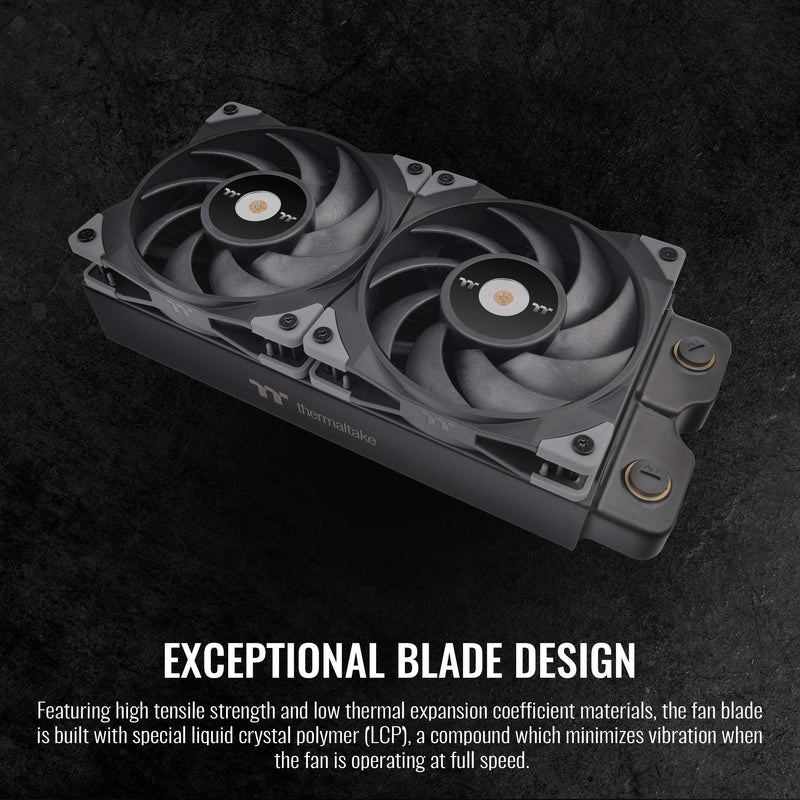 Thermaltake ToughFan 12 High Static Pressure 2000 PWM, Metal-Reinforced Motor Hub, Gen.2 Hydraulic Bearing 120mm Case/Radiator Fan (2 Pack) CL-F082-PL12BL-A Black 2 Pack
