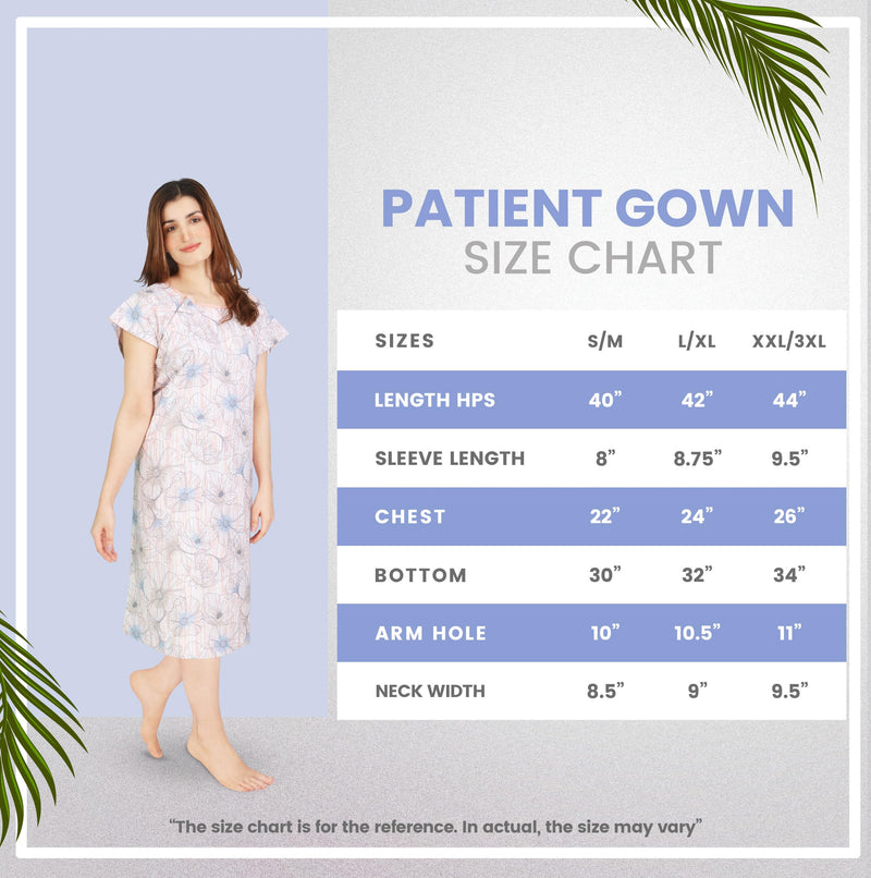 [Australia - AusPower] - NY Threads Women's Hospital Gown Soft and Stylish Patient Gown, Small-Medium, Linear Flower Pink 