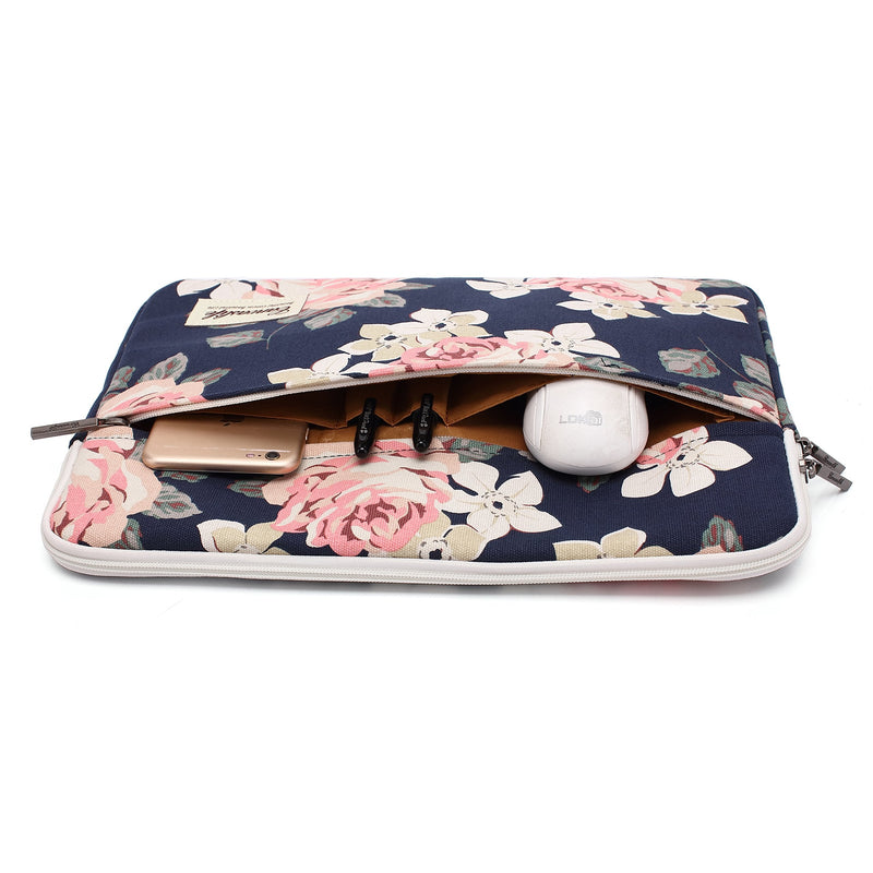 [Australia - AusPower] - White Rose Patten Laptop Sleeve 14 inch 14.0 inch Laptop case Bag 14 inch / 14.0 inch White rose 