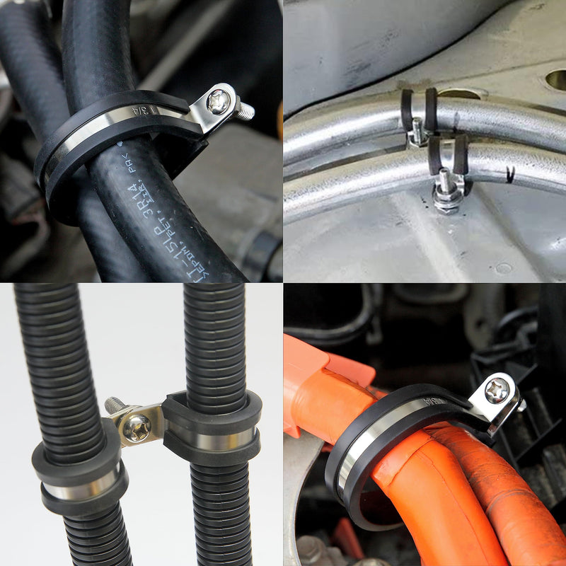 [Australia - AusPower] - 50 PCS 1/2 Inch Cable Clamps, 304 Stainless Steel Cable Clamps, Insulated Clamp, Hose Clamp, Pipe Clamp, Sturdy Clamp, and Wire Clamp by RTHIEAI 50 pcs 
