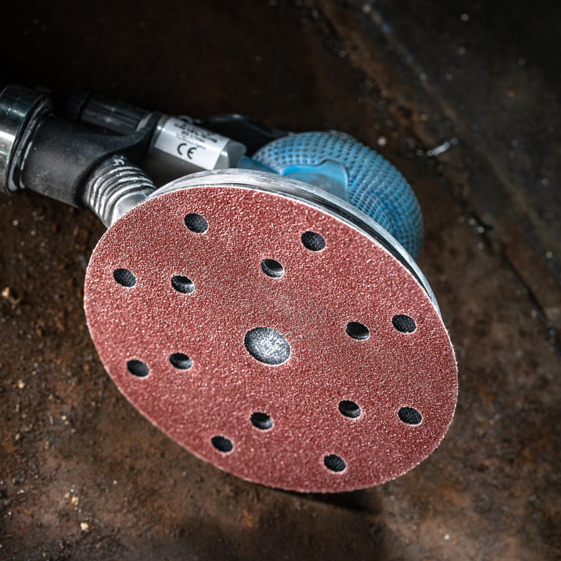HÖGERT TECHNIK Sanding Discs 125mm 200 Grit 11 Holes Aluminum Oxide Sanding Discs for Wood Metal Paint Random Orbital Sander Dust Absorbing Set of 5 With holes Grit 200