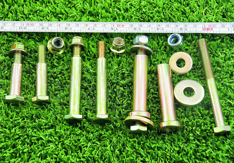 4 Pack Deck Wheel Bolts and locknut kit Compatible with Exmark Lawn mowers 103-3168 103-4051 1-603299 1-603602 PL7540 225-205,More 5/8" bore Wheel 4Pack 5/8"x 4-1/5"