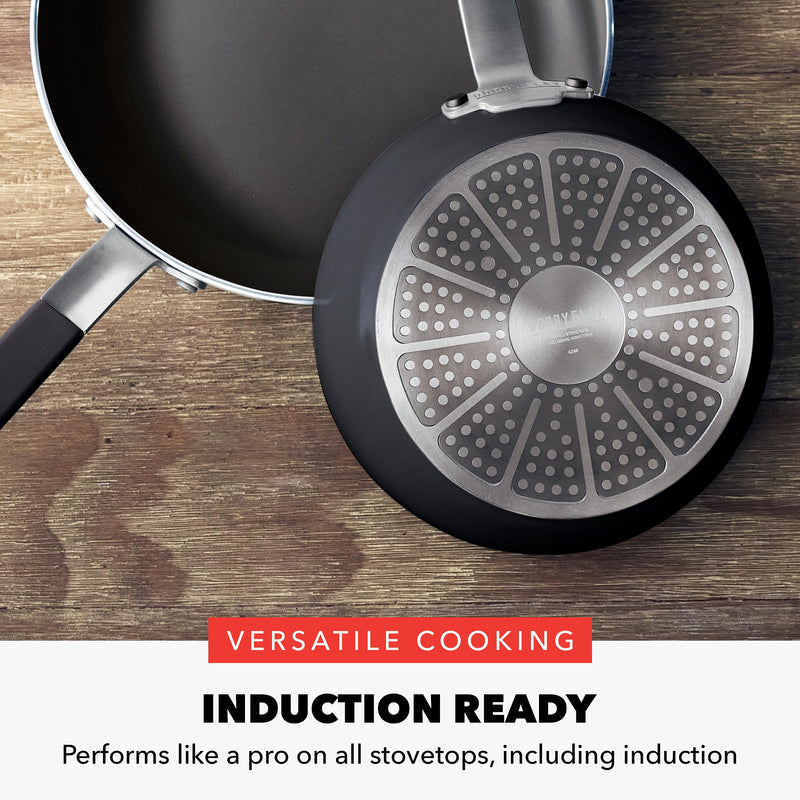 GreenPan x Bobby Flay 8" Nonstick Frying Pan Skillet, PFAS-Free Diamond Ceramic, Induction Suitable, Stay-Cool Silicone Handle, Easy Clean Dishwasher & Oven Safe, Egg & Omelet Pan, Black 8" Frying Pan Skillet