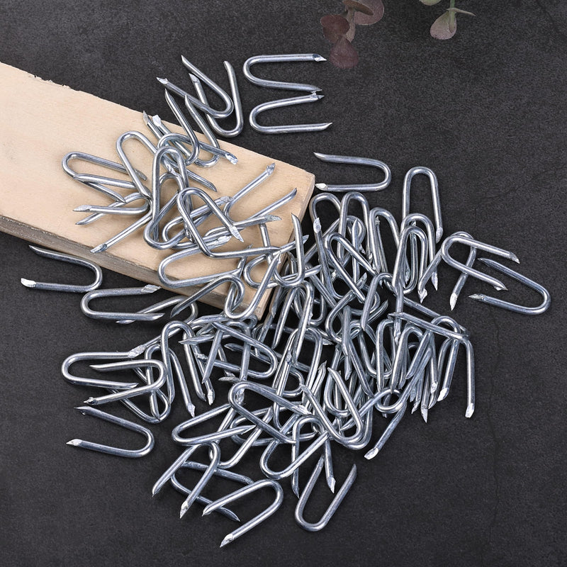 [Australia - AusPower] - Bates- Fence Staples, 200 pcs, 1", Galvanized Steel Fencing Staples, U Shaped Nails for Wood, U Nails for Wood, Fence Nails, Wire Fence Staples for Wire Fencing, U Nails for Fencing Nails 