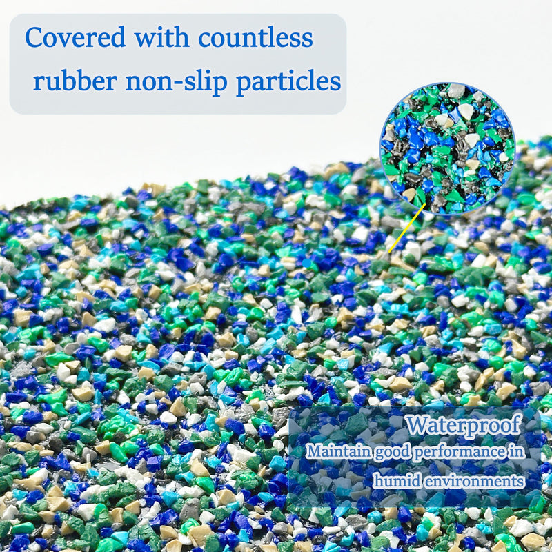 CHUANGSEED Rubber Blue Anti Slip Tape 8inch x 15feet Outdoor/Indoor Use,Waterproof, Safety Non-Slip Tape for Stair Tread Traction,Tubs,Boats,Pool,Trail,Soft 8''X15FT