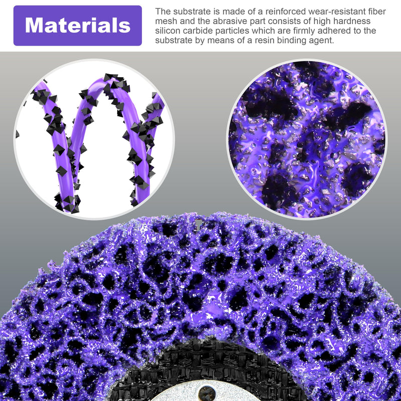 [Australia - AusPower] - Vantego10-Pack Paint Stripping Discs 4-1/2" Purple Grinding Wheels for Angle Grinder, Perfect for Rust, Paint, and Grime Removal, Metal and Wood Surface Stripping 4-1/2 in - 10 pk 