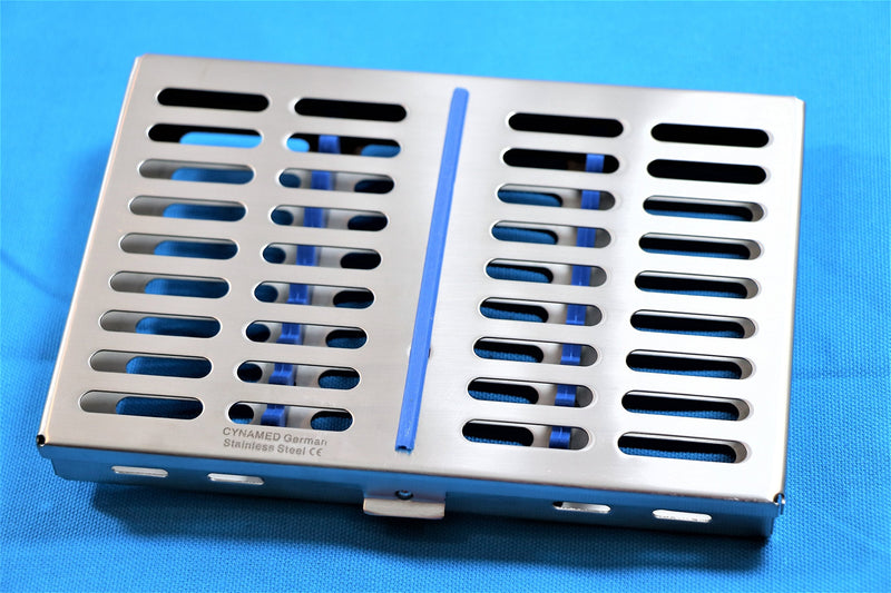 [Australia - AusPower] - German Steel Dental Autoclave Sterilization Cassette Rack Box Tray for 10 Instruments 